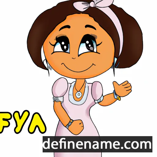 cartoon of the name Afiya