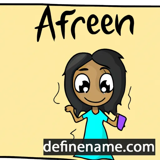 cartoon of the name Afreen