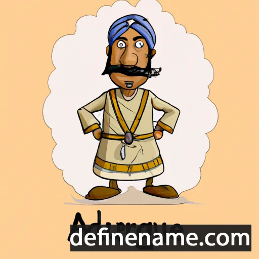 cartoon of the name Aurangzeb