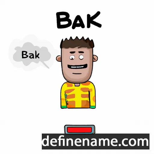 cartoon of the name Bakar