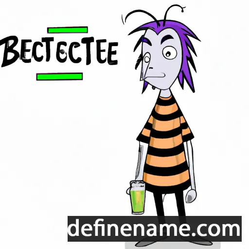 cartoon of the name Beetlejuice