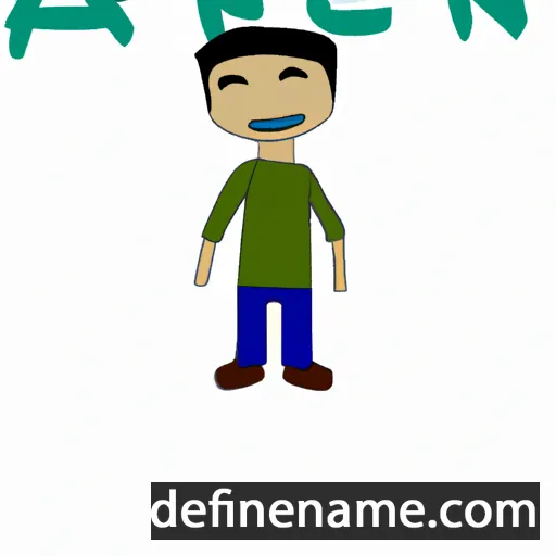 cartoon of the name Aken