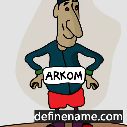 cartoon of the name Akrom