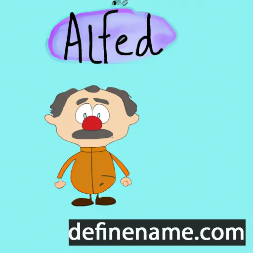 cartoon of the name Alfrèd