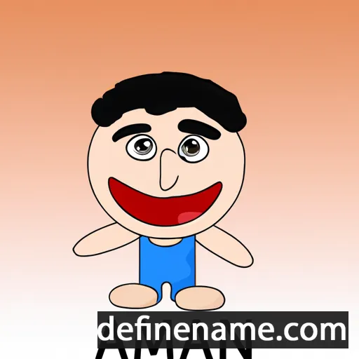 cartoon of the name Aman