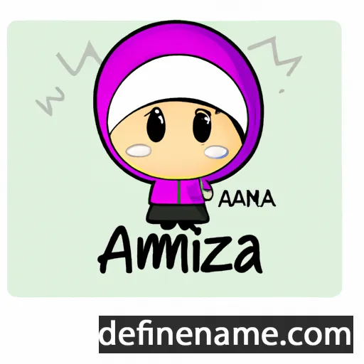 cartoon of the name Amzah