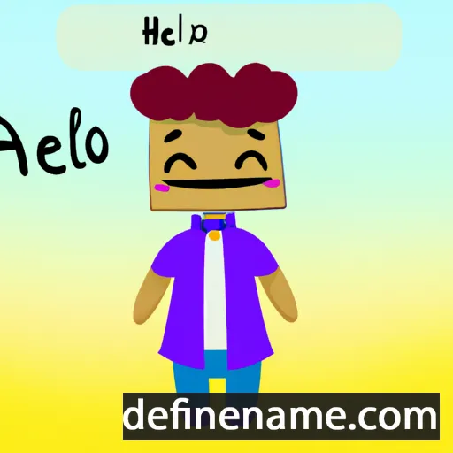 cartoon of the name Anĝelo