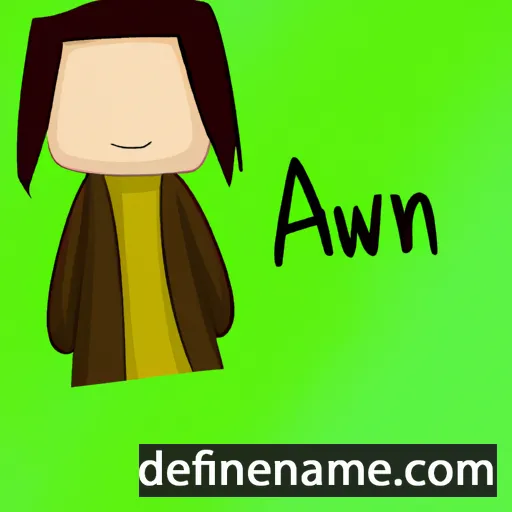 cartoon of the name Awen