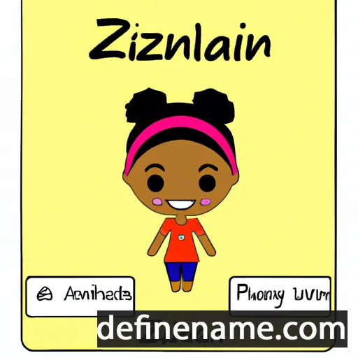 cartoon of the name Azaniah