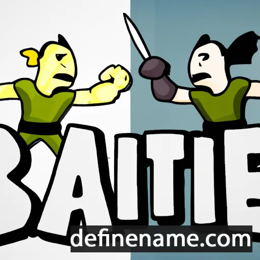 cartoon of the name Battle