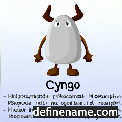 cartoon of the name Cynog