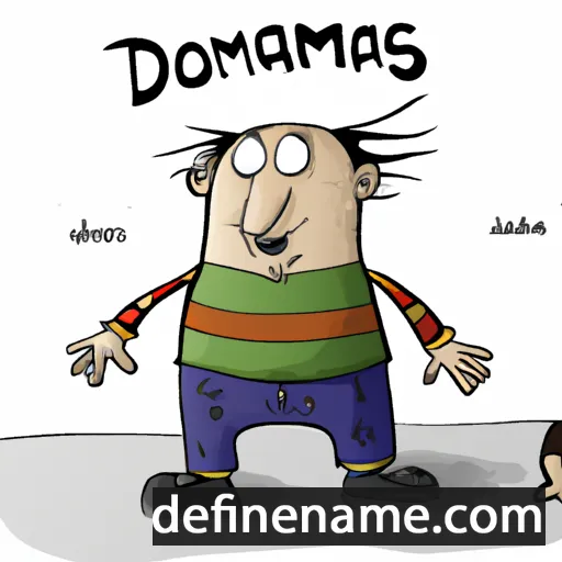 cartoon of the name Domantas