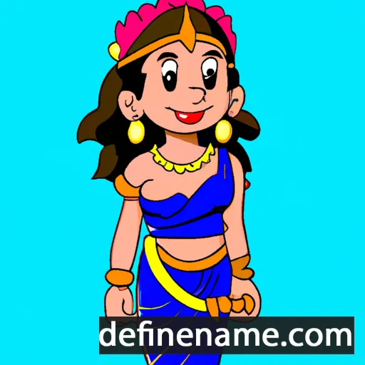 cartoon of the name Draupadi