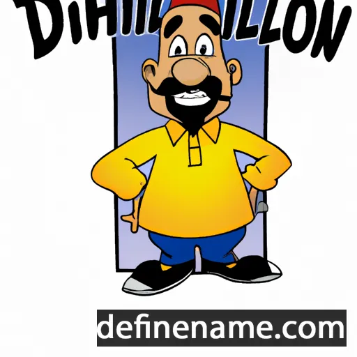 cartoon of the name Dhillon