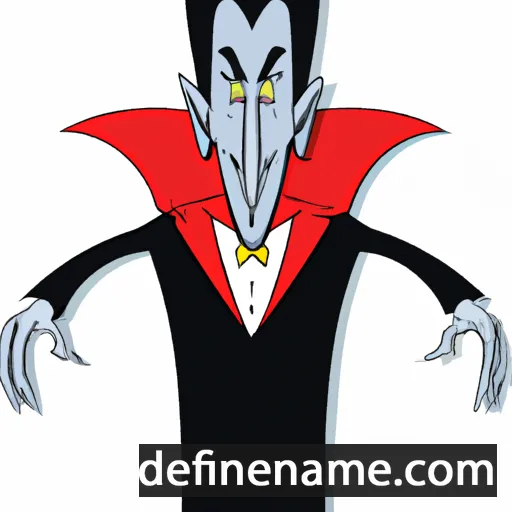 cartoon of the name Drácula