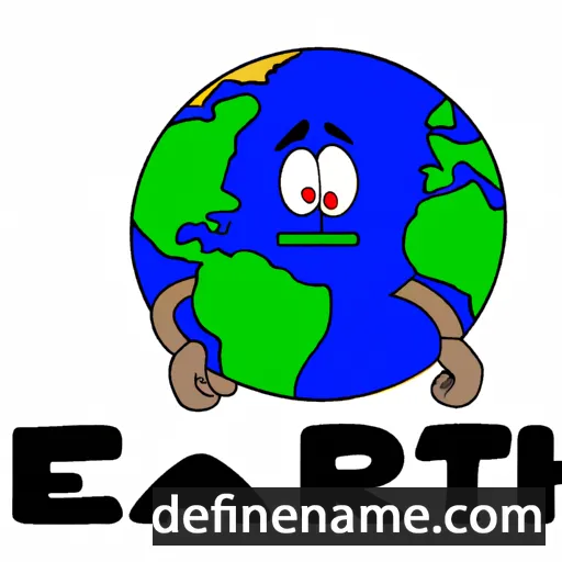 cartoon of the name Earth