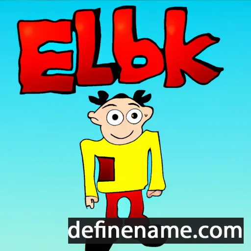 cartoon of the name Elbek