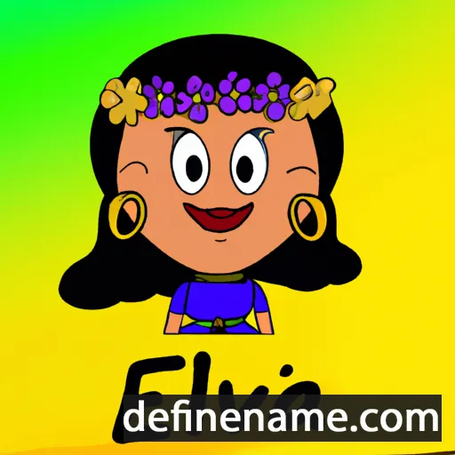 cartoon of the name Elvia