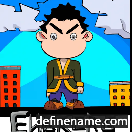 cartoon of the name Erkhesbaatar