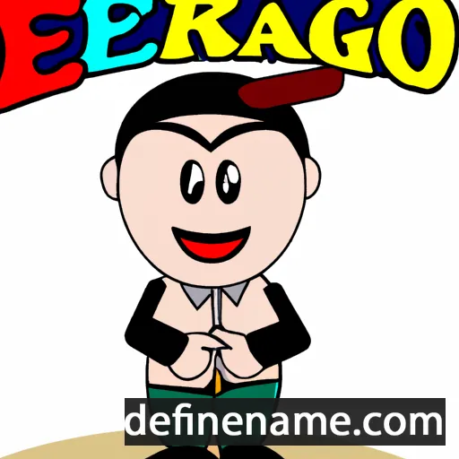 cartoon of the name Erlangga