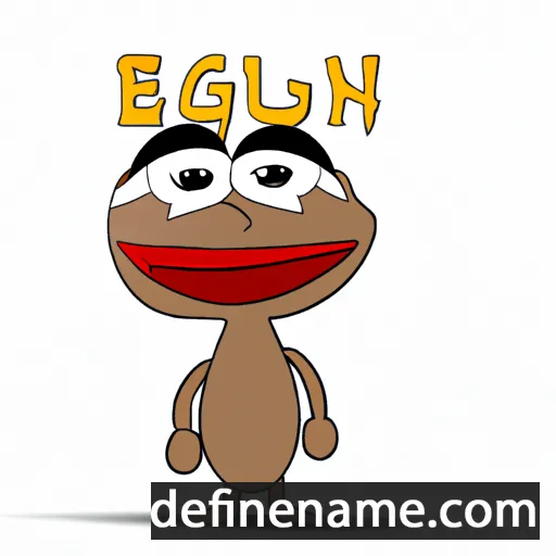 cartoon of the name Etügen Ekh