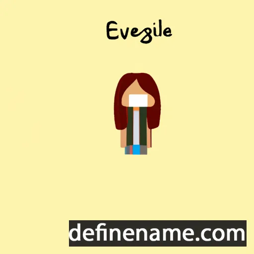 cartoon of the name Evângela