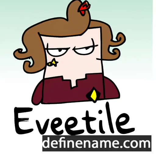 cartoon of the name Evalett