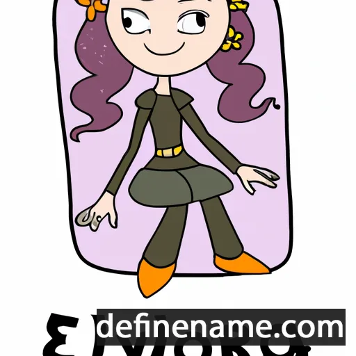 cartoon of the name Evalora