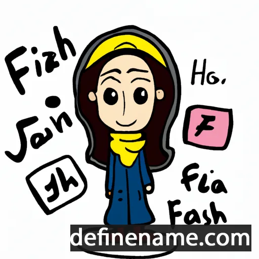 cartoon of the name Faizah