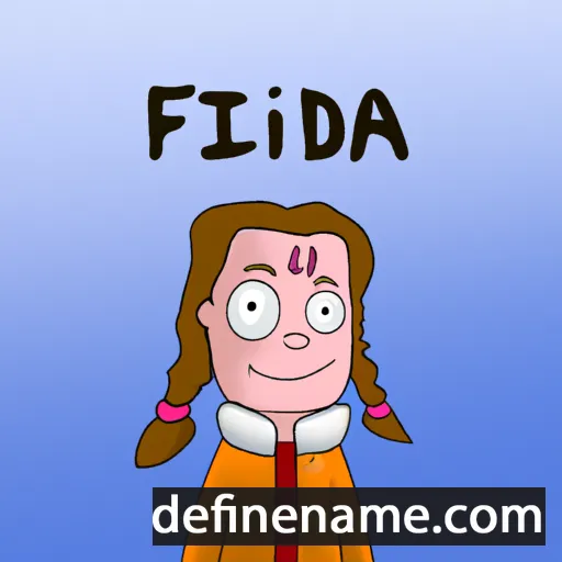 cartoon of the name Friðjóna