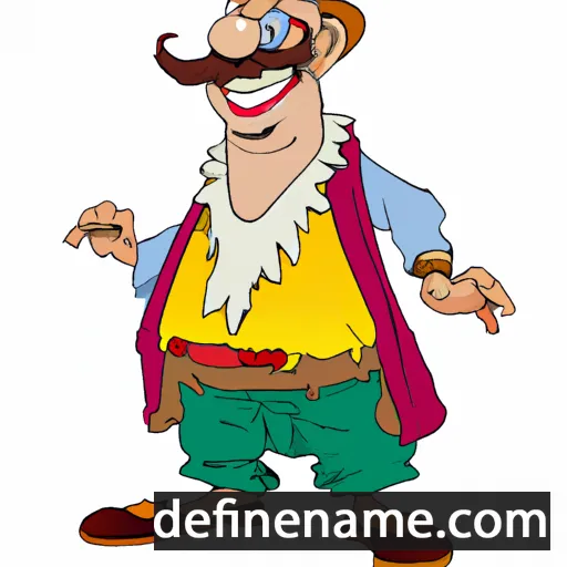 cartoon of the name Gentjan