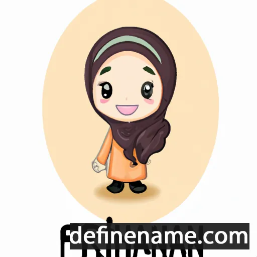 cartoon of the name Farhana