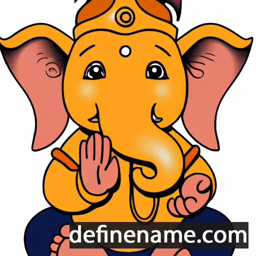 cartoon of the name Ganesh