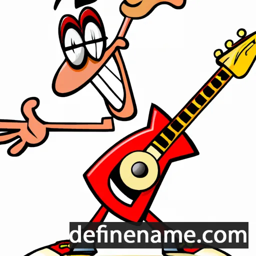 cartoon of the name Guitar