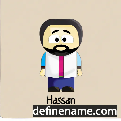 cartoon of the name Hasanbiy