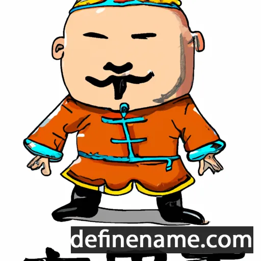 cartoon of the name Huanming