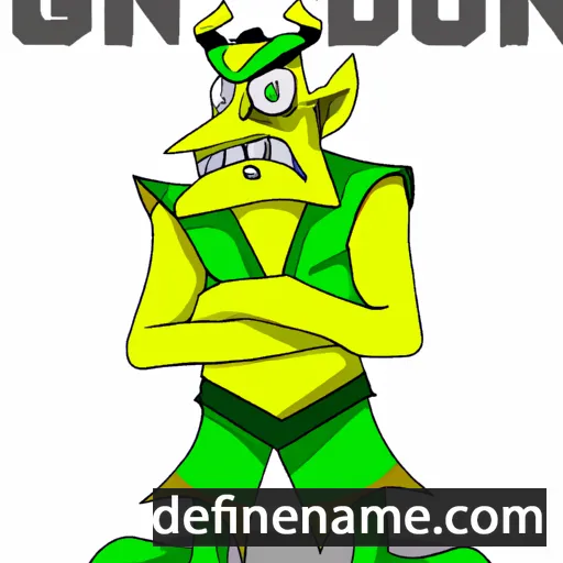 cartoon of the name Gid'on