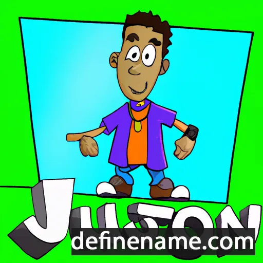 cartoon of the name Juston